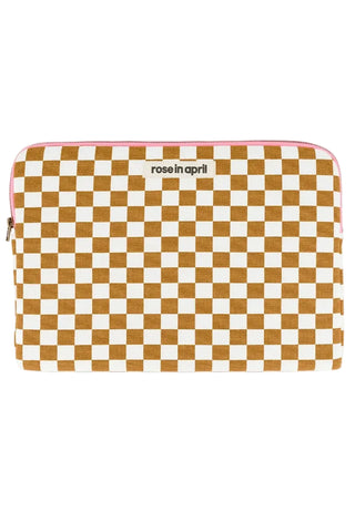 ROSE IN APRIL Pochette d'Ordinateur Maya 15/16' - Damier Caramel