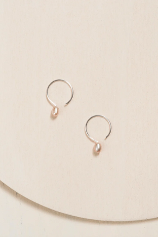 CAMILLETTE Petit Anneaux Argent et Perle 13mm