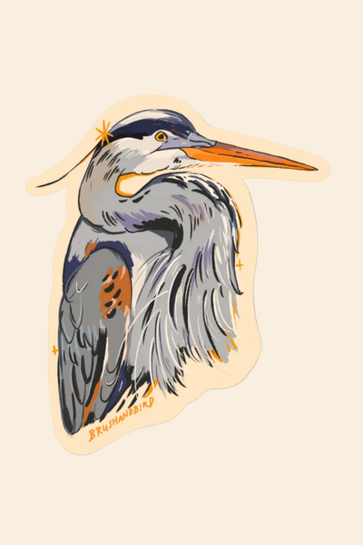 BRUSH & BIRD Autocollant Grand Héron