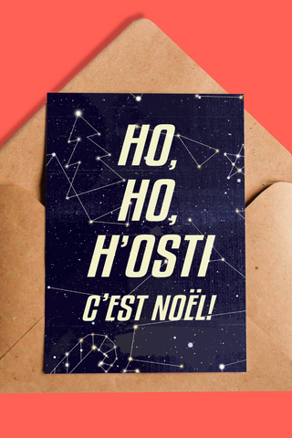 OUI MANON Carte - Ho Ho H'Osti c'est Noël