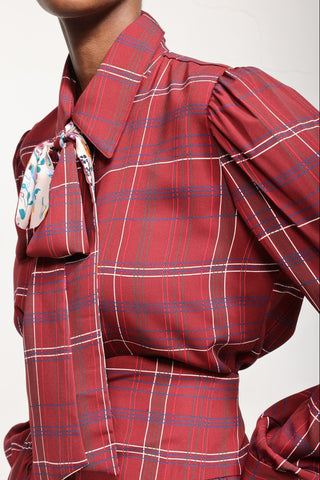 LELE DEBALTZAC Chemise Zoé - Tartan Wine
