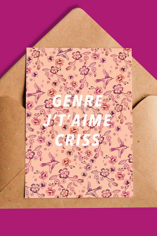 OUI MANON Carte - Genre j'taime Criss