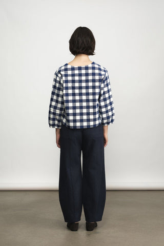 JENNIFER GLASGOW Blouse Daphné - Carreaux Marine