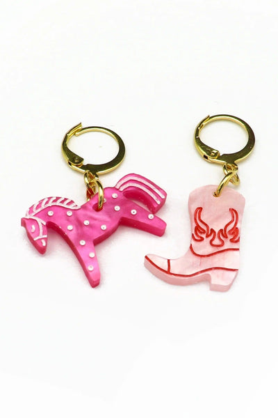 DCONSTRUCT Boucles d'Oreilles Cheval et Botte
