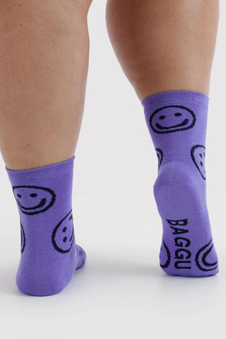 BAGGU Chaussettes Crew - Lavande Happy
