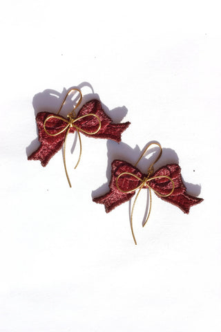 THIS ILK Boucles d'Oreilles Bow - Bourgogne