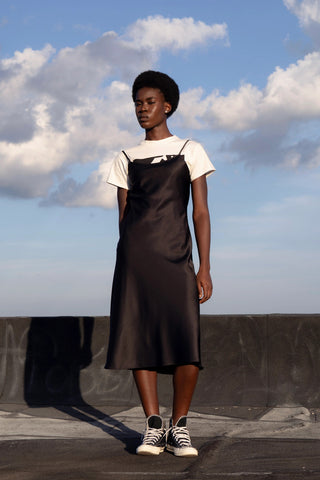 EVE LAVOIE Robe Célestine - Satin Noir
