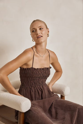 MODERN SUNDAY Robe Lace Up - Espresso