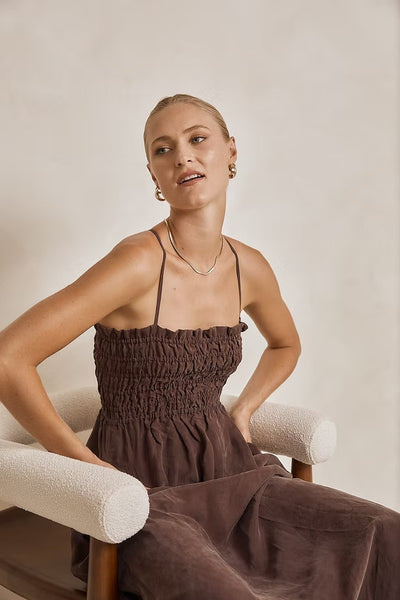 MODERN SUNDAY Robe Lace Up - Espresso