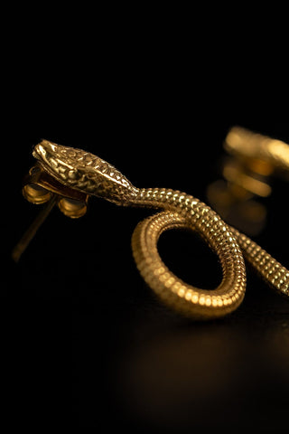 NOIR KALA Boucles d'Oreilles Serpentines - Laiton