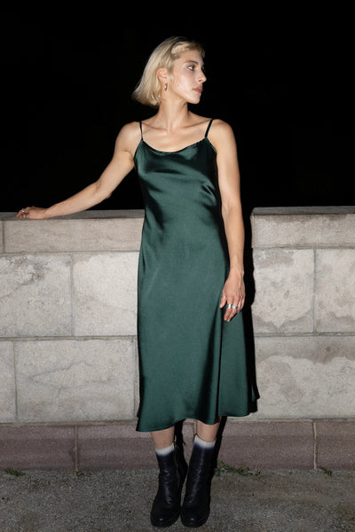 EVE LAVOIE Robe Célestine - Satin Noir