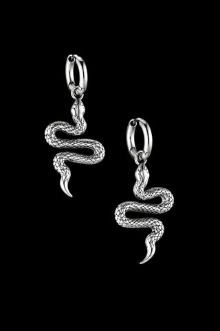 NOIR KALA Boucles d'Oreilles Serpentines Breloque - Argent