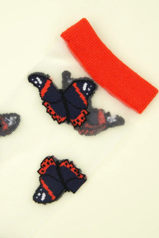 COUCOU SUZETTE Chaussettes Transparentes - Papillon Noir