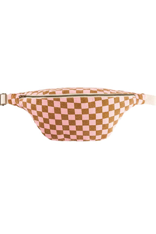 ROSE IN APRIL Sac Banane - Damier Caramel et Fraise
