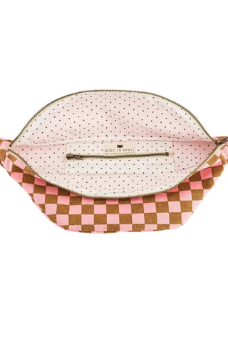 ROSE IN APRIL Sac Banane - Damier Caramel et Fraise