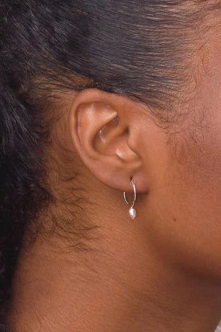 CAMILLETTE Petit Anneaux Argent et Perle 13mm