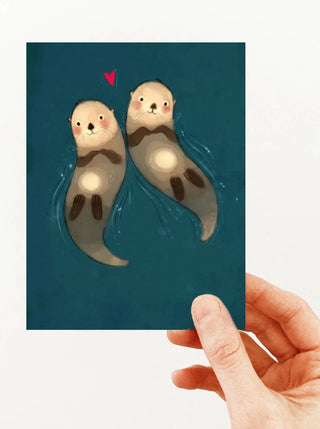VALERIE BOIVIN Greeting Card - Love Otters