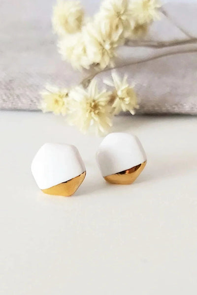 KAG Boucles d'Oreilles Céramique Hexagone