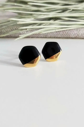 KAG Boucles d'Oreilles Céramique Hexagone
