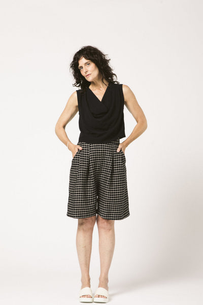 ALLISON WONDERLAND Bermuda Railspur - Carreaux Noir