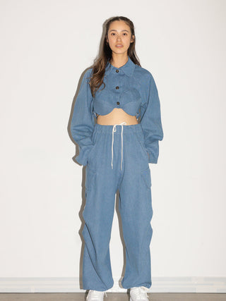 MERCY HOUSE Pantalon Cargo Chase - Indigo Denim