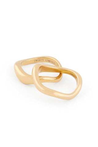TWENTY COMPASS Duo de Bague Courbe - Or