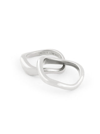 TWENTY COMPASS Duo de Bague Courbe - Acier Inox