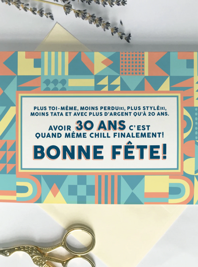 MERCI BONSOIR Carte - 30 Ans
