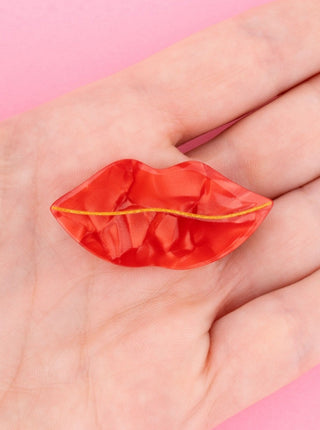 COUCOU SUZETTE Barrette Bouche, barrette bouche rouge, parfaite idée de cadeau pour femme.