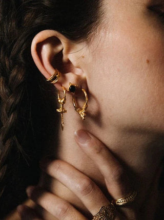 NOIR KALA Anneaux Beaded Mountain - Or
