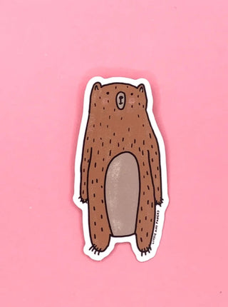 Autocollant ours brun. Idée cadeau.