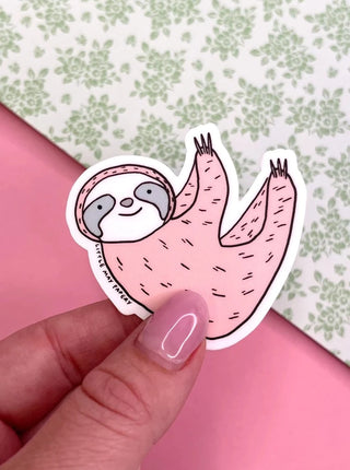 Autocollant paresseux rose. Idée cadeau.
