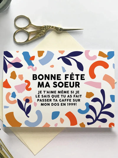 MERCI BONSOIR Carte - Ma soeur